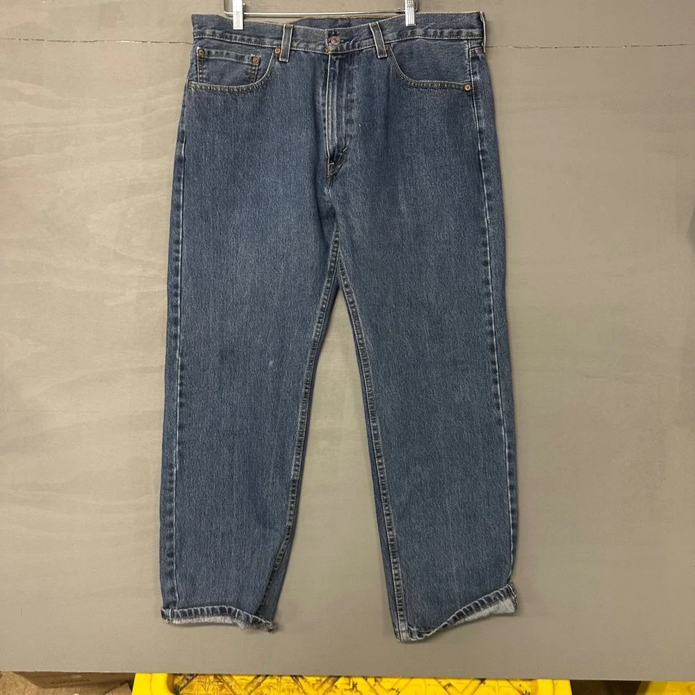 Levis‎ 505 Regular Fit Straight Leg Mens Jeans Medium Wash Blue W38 L30